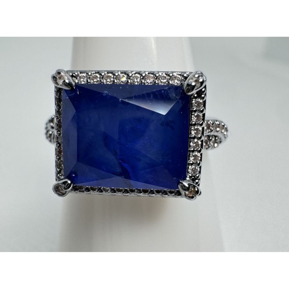 Bomb Party Sky Of Dreams Ring RG78172 Hematite Plated Twilight Sapphire Size 8